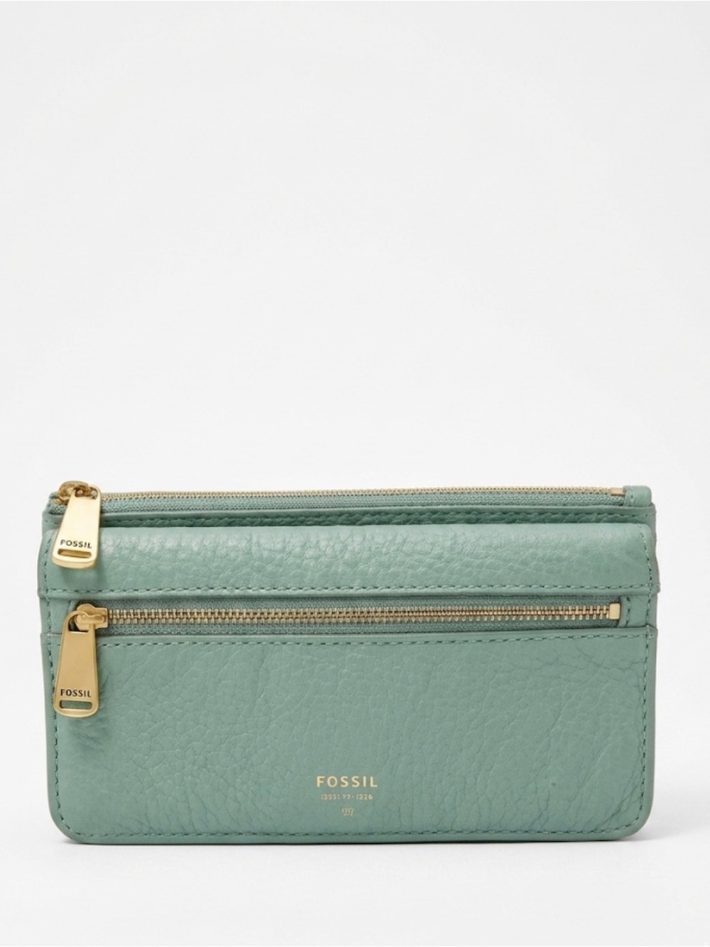 Fossil Preston Flap Clutch Leather Wallet Sage Green